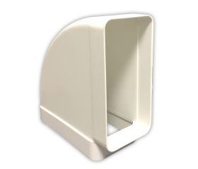 Codo rectangular horizontal de PVC blanco 147 x 70 mm