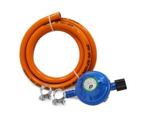 Kit regulador para camping + tubo 1,5 m + 2 abrazaderas