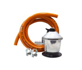 Kit regulador de gas butano + tubo 1,5 metros + 2 abrazaderas