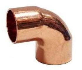 Codo 90° hembra-hembra de cobre para soldar