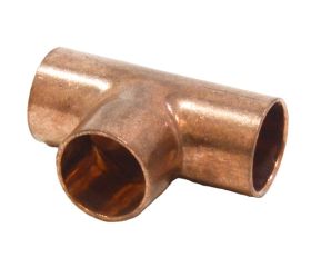 Te de cobre con 3 conexiones hembra para soldar