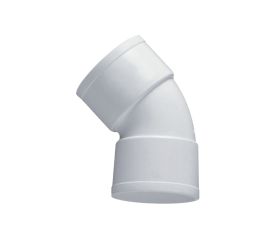 Codo 45° hembra-hembra de PVC evacuación blanco 40 mm