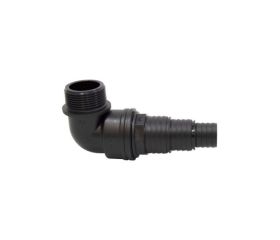 Codo con rosca macho de polipropileno negro para bombeo