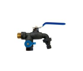 Grifo antihielo de esfera con dos salidas y conector automático