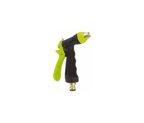 Pistola metálica negra con toma automática para riego