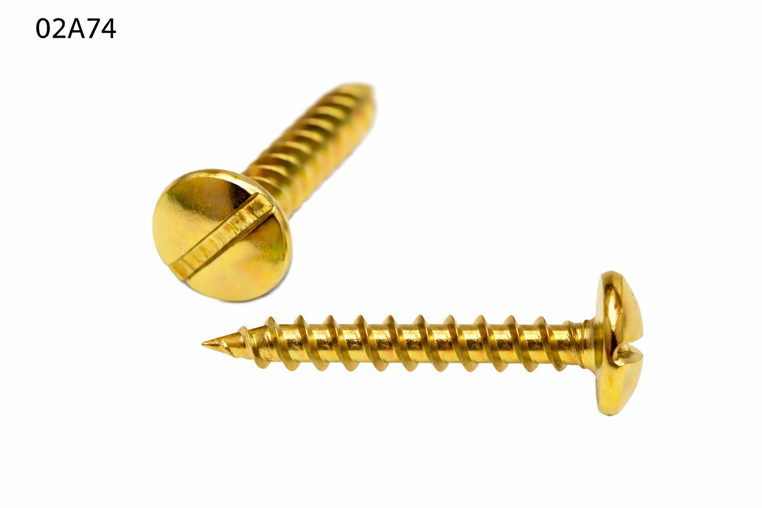 TORNILLO LOTU ROSCA MADERA DOBLE HILO CABEZA REDONDA RANURA LATONADO
