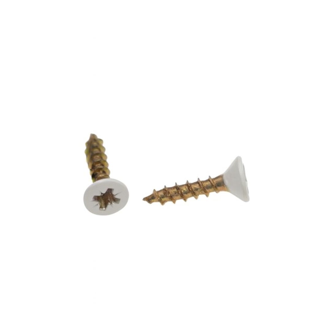 TORNILLO LOTU ROSCA MADERA CABEZA PLANA POZIDRIV PUNTA FRESADA BLANCO