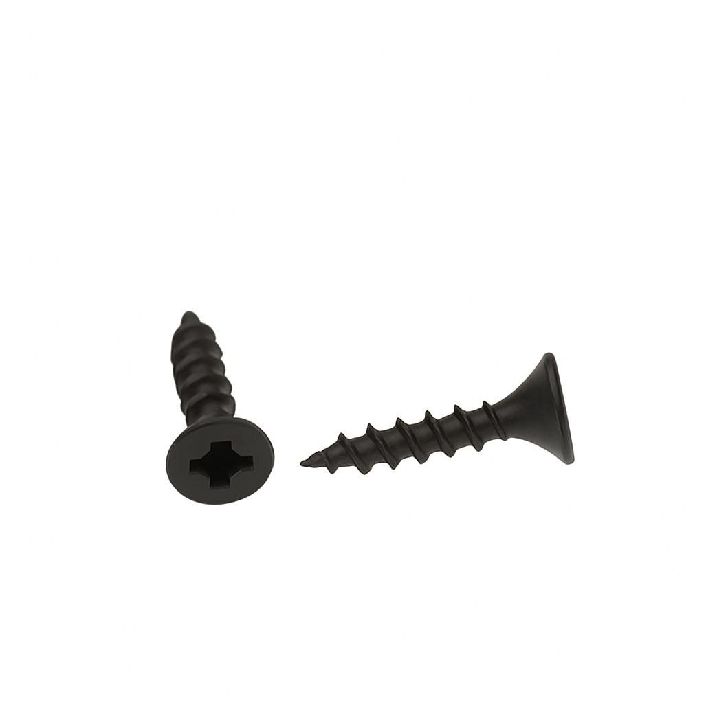 TORNILLO LOTU ROSCA MADERA CABEZA PLANA POZIDRIV PUNTA FRESADA CINCADO NEGRO