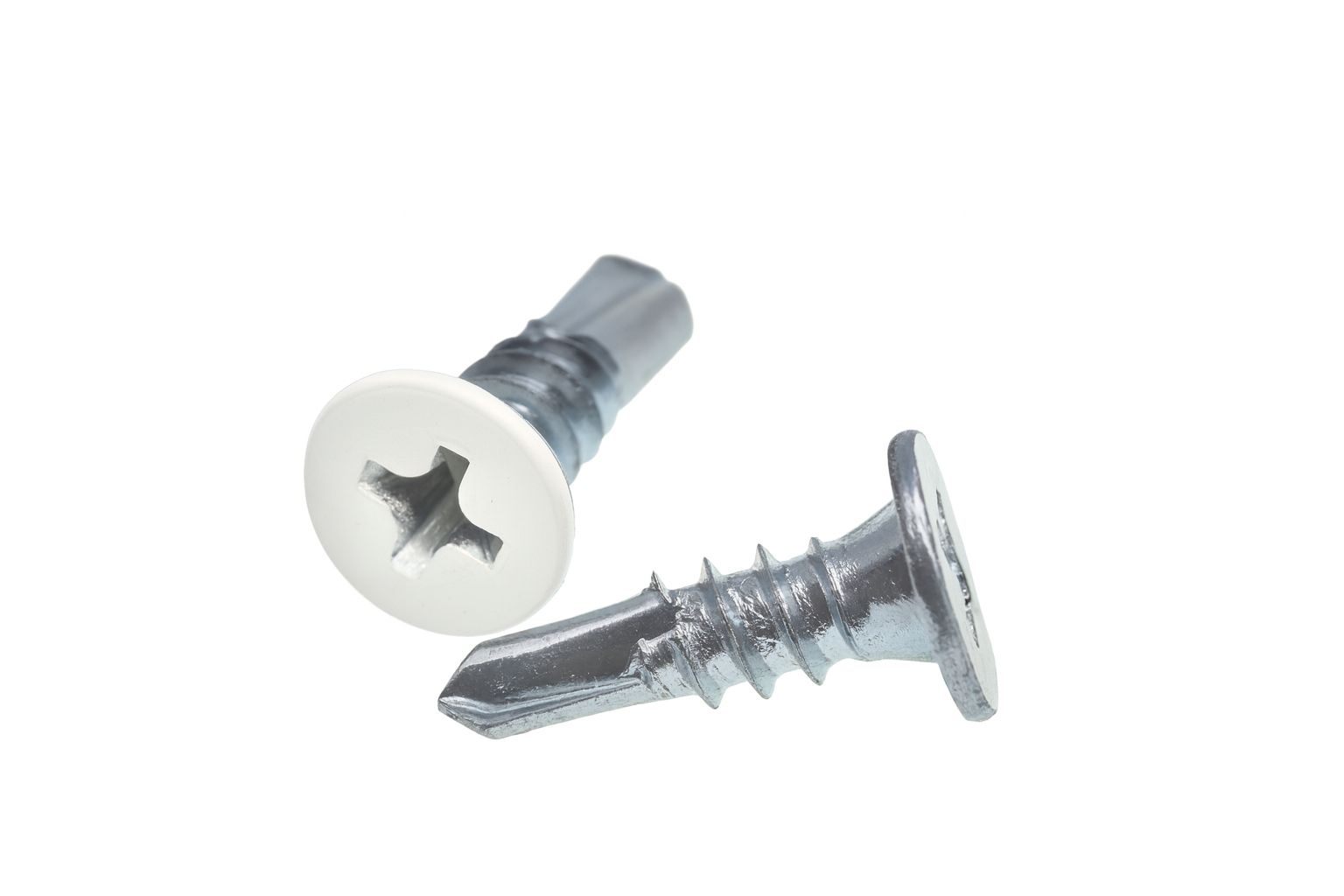 TORNILLO LOTU AUTOTALADRANTE CABEZA PLANA CON CONO PARA CIERRE PHILLIPS BLANCO