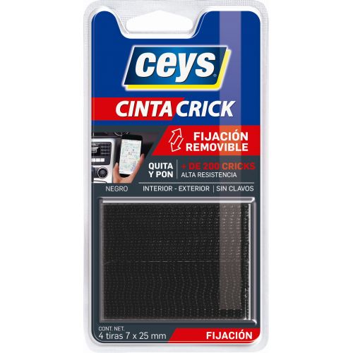 CEYS CRICK NEGRO 4 TIRAS DE 7CMX25MM