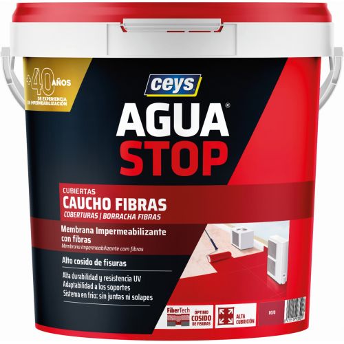 AGUASTOP CAUCHO FIBRAS ROJO 5KG