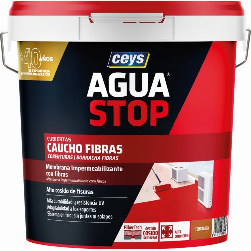 AGUASTOP CAUCHO FIBRAS TERRACOTA 20 KG
