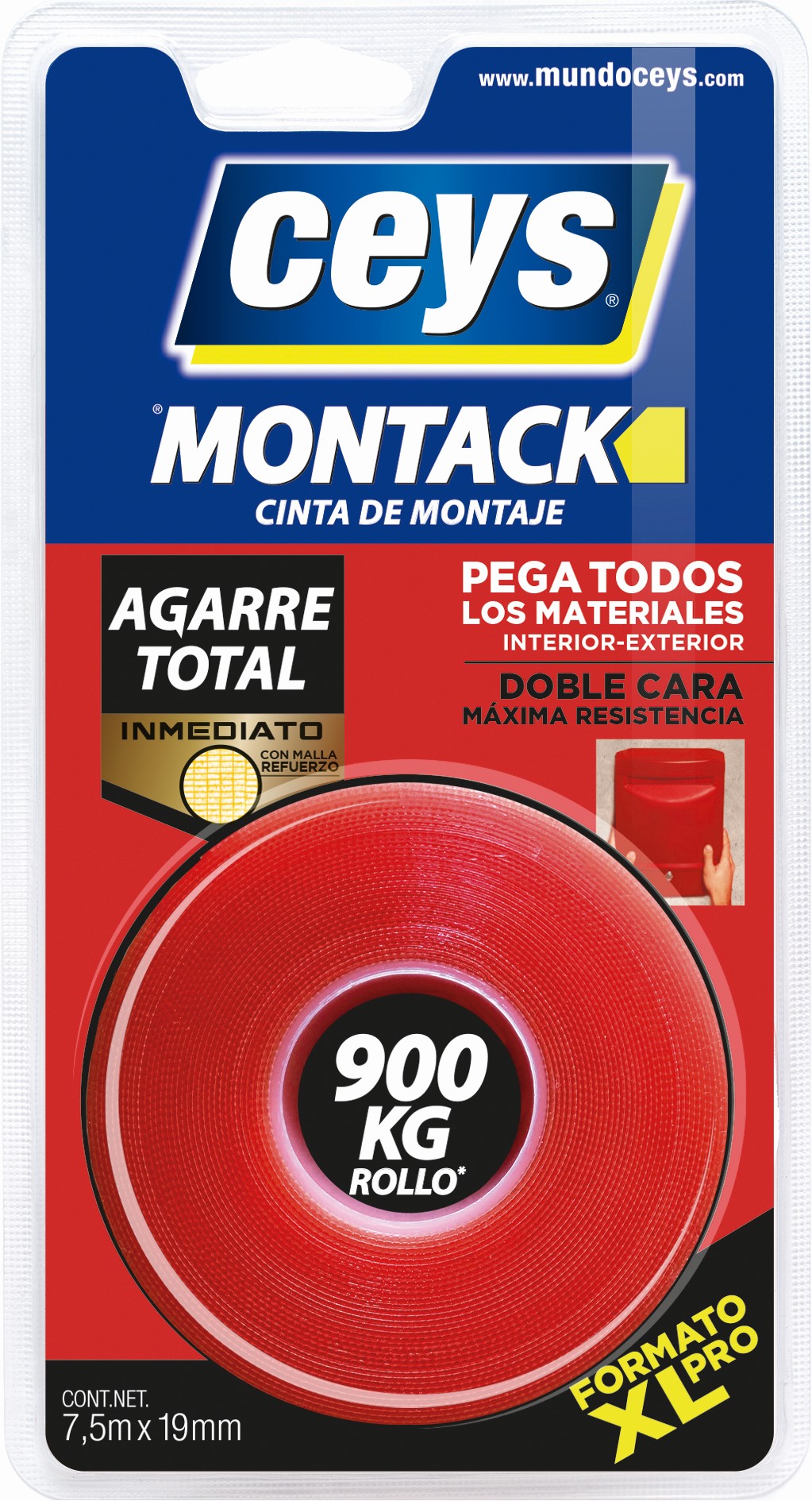 ceys - Cinta de montaje - Montack a.t - Inmediato - 7,5m x 19mm :  : Bricolaje y herramientas