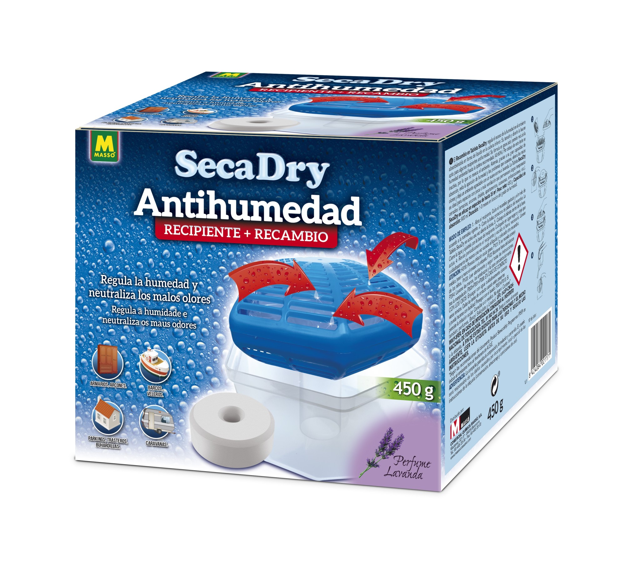 SECADRY SecaDry Antihumedad Recipiente y recambio 450 gr tableta