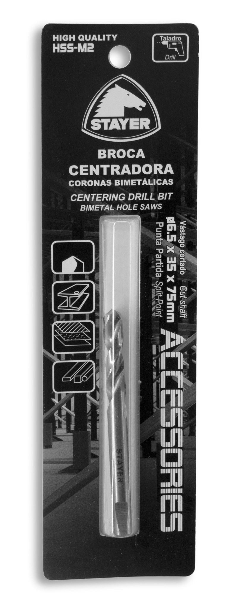 Broca centradora ø6.35 x 75 mm