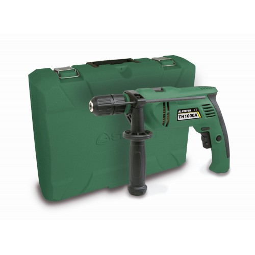 Taladro percutor de 1000W con variador electrónico de velocidad TH 1000 AK, incluye maletín