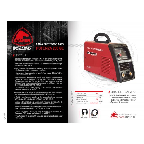 Equipo de soldadura inverter POTENZA 200