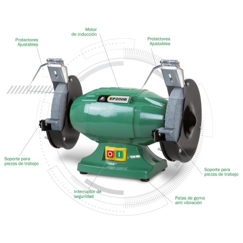 Esmeriladora de banco portátil potente y robusta, Ø200mm EP 200 B