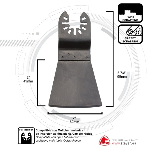 Espátula rascadora de pintura 52 x 49 x 99 mm para MULTITOOL PRO 300