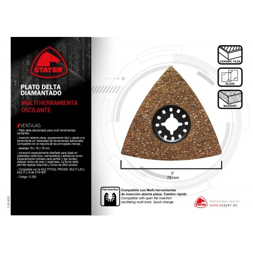 Plato delta diamantado PROFESIONAL para la MULTITOOL PRO 300