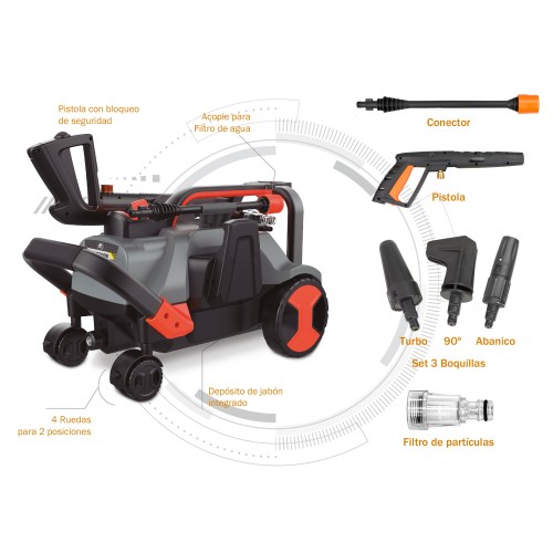Hidrolimpiadora profesional compacta y de gran potencia 2000W, HLC 2000
