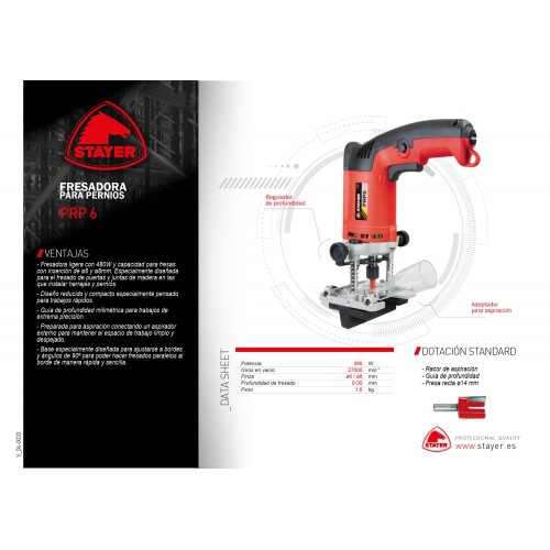 Fresadora para Pernios PROFESIONAL ligera y potente PRP 6