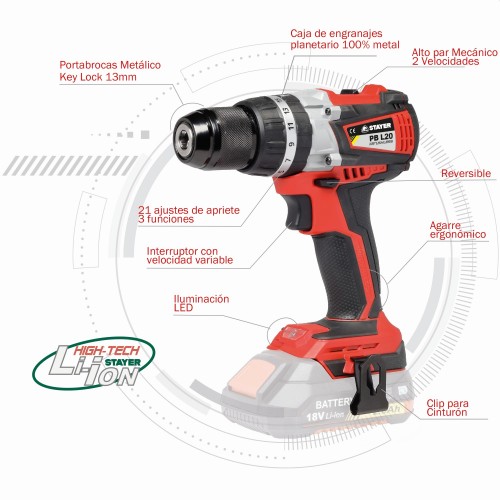 Taladro Atornillador Percutor, PBL 2032/3 PIKF BRUSHLESS