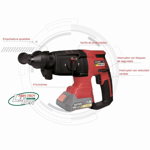 Martillo Rotativo a batería 18V PROFESIONAL HDB L2022 SET