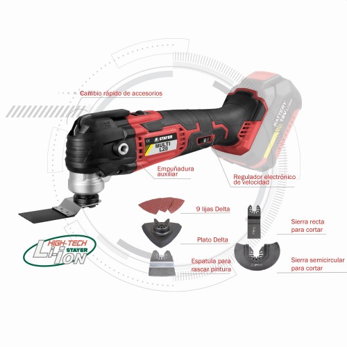 Multiheramienta PROFESIONAL a batería 18V, MULTI L2022 SET