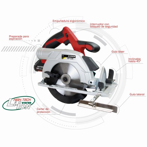 Sierra circular PROFESIONAL a bateria 18V, CP L2022 SET