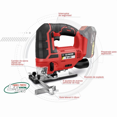 Sierra Caladora PROFESIONAL a batería 18V, S L2024 SET
