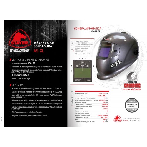 Mascara automática Profesional para Soldadura AS-XL