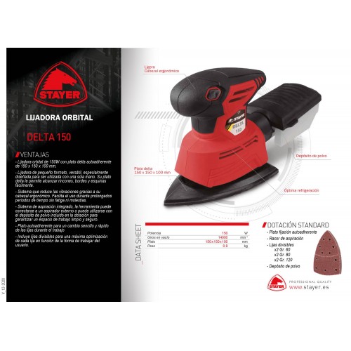Lijadora delta Orbital PROFESIONAL con sistema antivibración DELTA 150