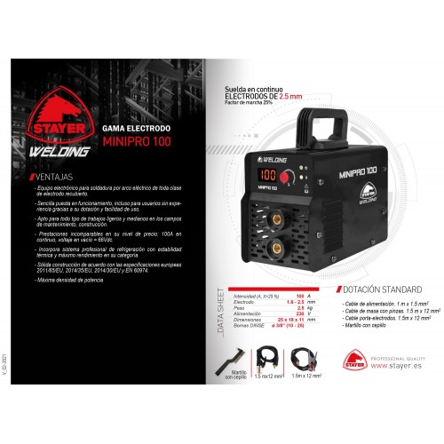 Soldador inverter MMA, MINIPRO 100