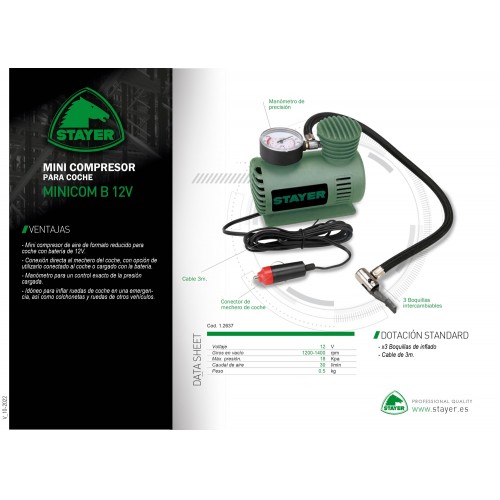 Mini compresor para coche MINICOM B 12V