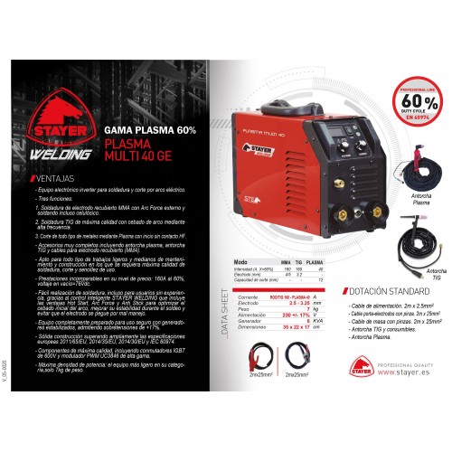 Inverter Industrial de Corte Plasma PLASMA MULTI 40
