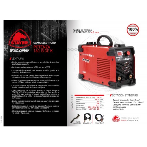 Equipo de soldadura inverter POTENZA 160 B GEK