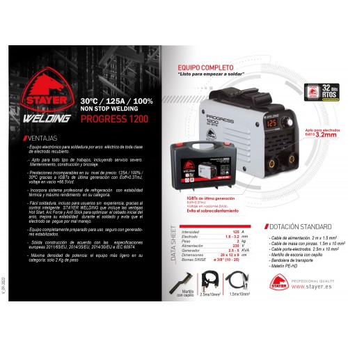 Equipo de soldadura inverter PROGRESS 1200 GEK