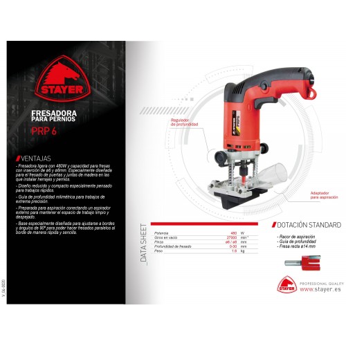 Fresadora para Pernios PROFESIONAL ligera y potente PRP 6
