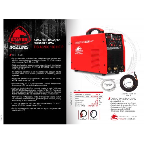 INVERTER ST TIG AC/DC 180 HF B PULSED