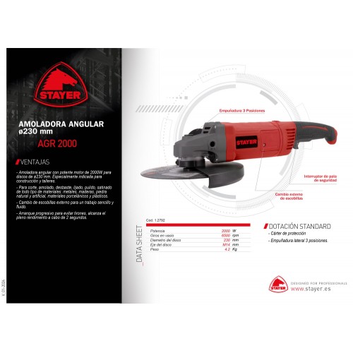 Amoladora Angular Ø230mm. AGR 2000