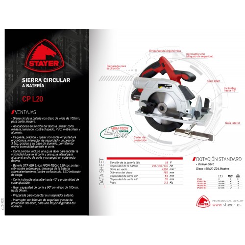 Sierra circular 18V, CP L20