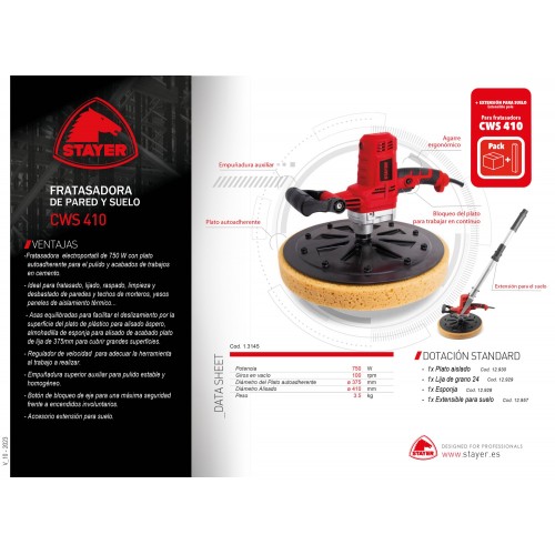 Fratasadora de pared y suelo CWS 410