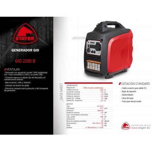 Generador Inverter silencioso GID 2200 B