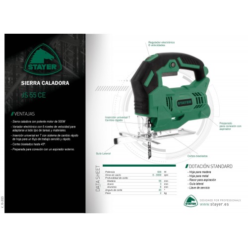 Sierra caladora para metal y madera, JS 55 CE