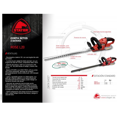 Corta setos 18V,ROSE L20