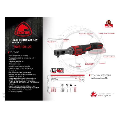 LLAVE DE CARRACA A BATERÍA RWB 100 L2022
