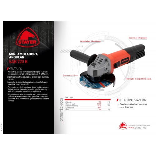 Mini Amoladora angular SAB 720