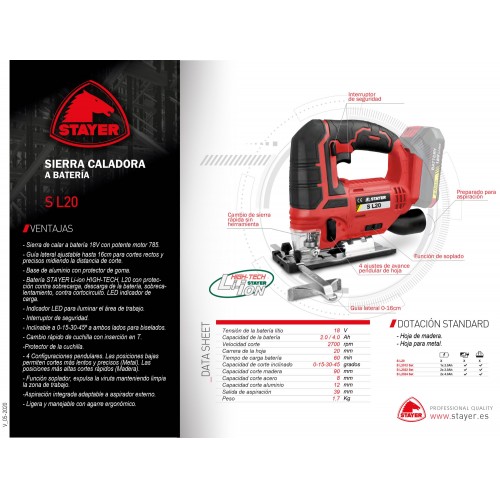 Sierra Caladora 18V, S L20