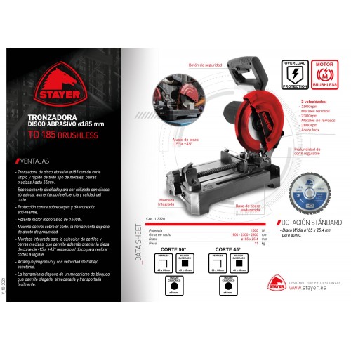 Tronzadora de Disco Widia Ø185mm. TD 185 (BRUSHLESS)